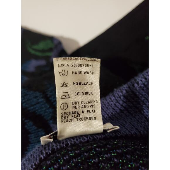 Rodier Vintage 80s Women's M/L Wool Blend Floral Knit Button-Up Cardigan Sweater - Picture 7 of 8